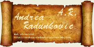Andrea Radunković vizit kartica
